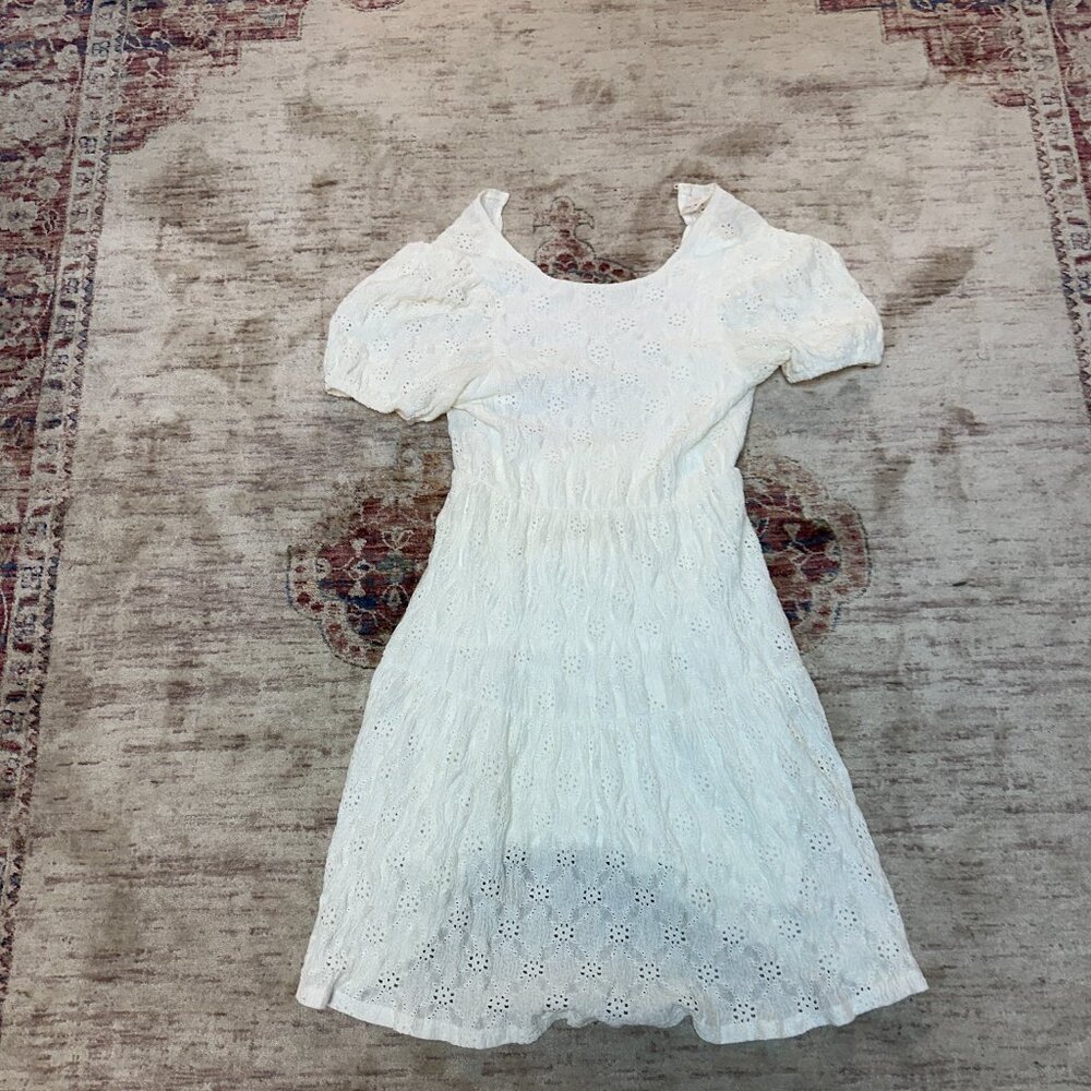 Zara Kids Girls Beautiful White Dress Size 13-14 Years In Great Shape!!